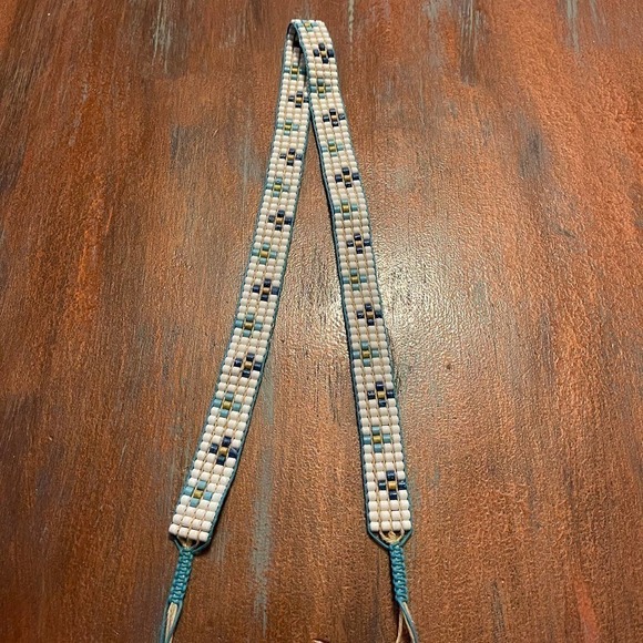 HandMade Ceramic Beads Woven Belt 4 Rows - Picture 1 of 7
